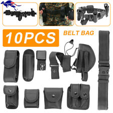 Police Guard Tactical Belt Buckles With 9 Pouches Utility Security Tool Outdoor