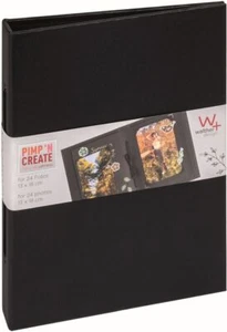 Walther Klein-Fotoalbum Pimp and Create schwarz Hochformat 24 schwarze Seiten - Bild 1 von 2