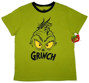 GRINCH NEW SIZE LARGE T-SHIRT FACE GREEN TAGGED DR SEUSS - Picture 1 of 8