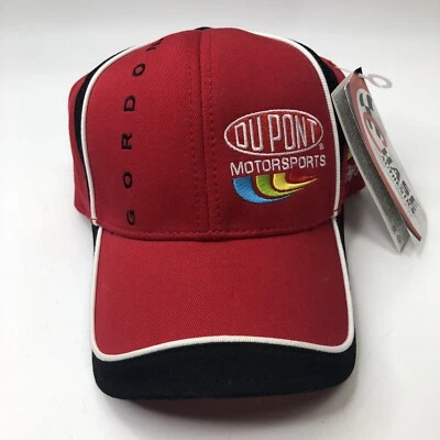 Jeff Gordon Vintage  #24 Dupont Hat Adjustable Chase Authentics Nascar Red Black - Image 1 of 4