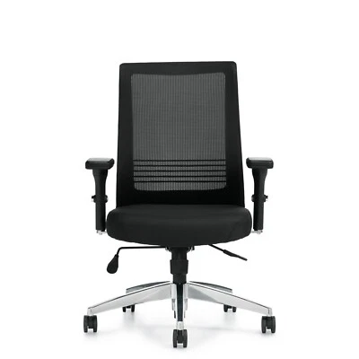 Silla de trabajo con respaldo de malla ergonómica Offices to Go OTG11325 brazos ajustables asiento negro Foto 1 de 3