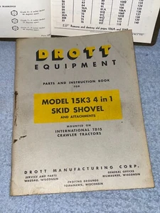 DROTT Equipment Parts Instructions book manual 15K3 SKID SHOVEL TD-15 TRACTOR - Picture 1 of 14