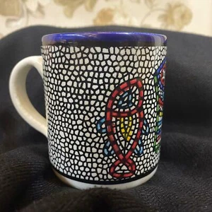 Ceramic Cup Hebron Crafts Handmade Painting Tea Coffe Decor multicolor Jerusalem - Picture 1 of 8