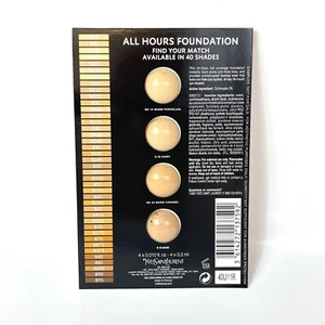 YSL Yves Saint Laurent ALL HOURS FOUNDATION 4-Shade Sample Card - Picture 1 of 3