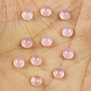 6 MM Natural Pink Chalcedony Round Shape Loose Gemstone Cabochon Lot - Picture 1 of 5