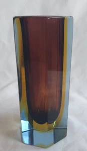 Gorgeous Summerso Italian vase, 3 coloured, hexagonal form, circa 1950-1960 - Picture 1 of 7