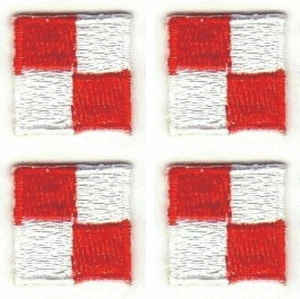 Maritime Signal Flag Letter U Patch Embroidered Uniform Iron on (5/8") Lot of 4 - Picture 1 of 2
