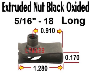 (6 Pieces) 5/16"-18" Long Extruded /speed/ u Nut - Picture 1 of 1