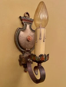 Vintage Lights EIGHT Spanish style 1920s sconces. 2-bulb and 1-bulb. - Picture 1 of 6