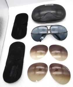 Vintage Porsche Design 5621Austria Sunglasses Case Extra Lenses Blue Brown - Picture 1 of 22