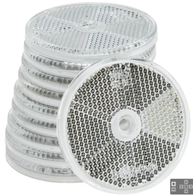 AMAZING BEAM Round Reflector 3.165 Ø" Clear Color Pack Of 10