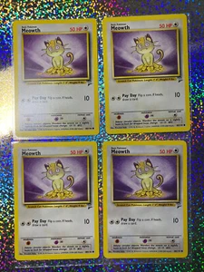 2000 Pokemon TCG Base Set 2 Regular Non-Holo 80/130 Meowth (x4) - Picture 1 of 18