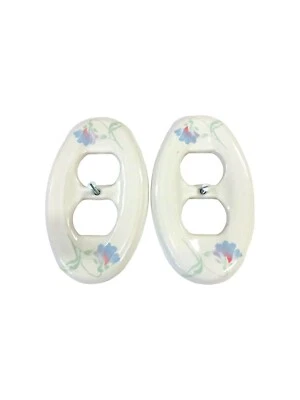 De colección Lenape 2 Placas Interruptor de Luz Blanco Azul Flores Flores Granja Casa de Campo Foto 1 de 4