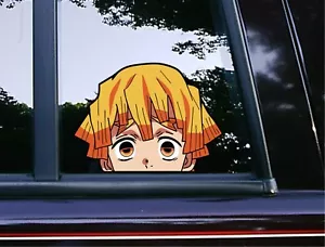 Zenitsu Peeker Peeking Car Window Vinyl Car Decals Anime Demon Slayer Stickers - Foto 1 di 5
