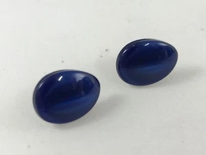 Vintage Estate Costume Jewelry Earrings Swirl Blue Color - Picture 1 of 4