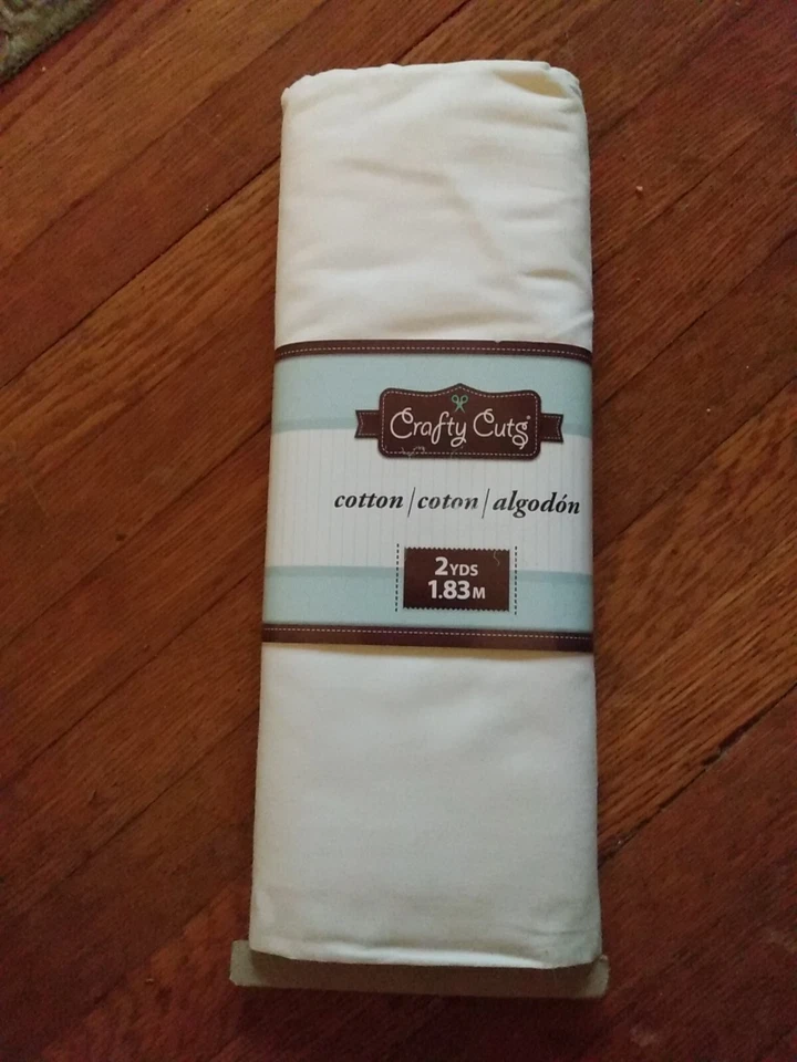 CRAFTY CUTS 100% Cotton Fabric WHITE - 2 yds (72" x 44") - Image 1 of 1