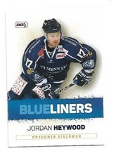 DEL2 Playercard - 2018/19 - Jordan Heywood - Dresden - Blueliners #BL06