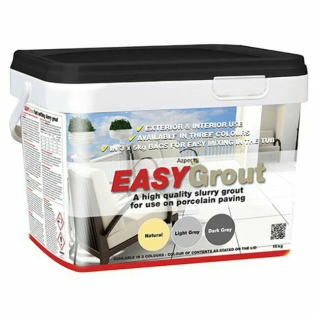 Azpects EASYGrout Porcelain Paving Grout 15kg - Dark Grey