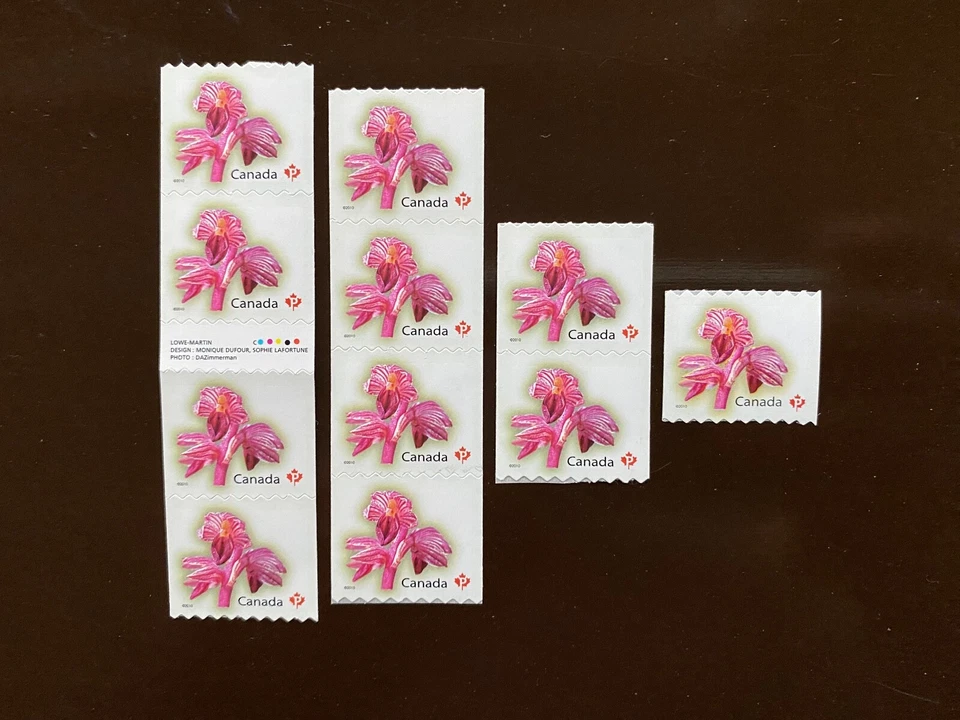 Bobinas de sello de Canadá - 2010 *Edición P DEFINITIVOS DE FLORES - BOBINAS Bobinas en 4 formatos Foto 1 de 1