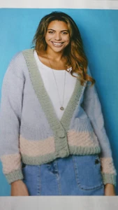 Knitting Pattern -Lady's Lovely Cardigan In 3 Colours of Chunky - Sizes 28-44in - Picture 1 of 2