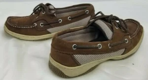 Zapatos informales de barco Bjorndal para mujer talla 6,5 Chesapeake de cuero tostado/malla - Imagen 1 de 10