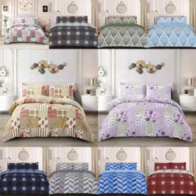 BEST STYLE LINENS 4 Piece Complete Bedding Set Duvet Cover Set With Fitted Bed Sheet & Pillowcases