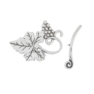 Große Sterling Silber Blatt und Traube 1 bis 3 Strang Knebel Halskette Verschluss #97452 - Bild 1 von 3