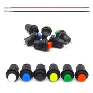 Druck Schalter Taster Schließer Button 6V 12V 24V - 250V / 3A 2 PIN Ø12mm OFF-ON - Bild 1 von 27