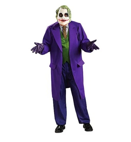 Disfraz de The Joker Adulto CON Máscara, Talla Única Estándar (talla de chaqueta hasta 44), NUEVO Foto 1 de 4