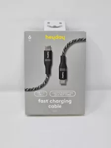 heyday 6 ft Charging Cable USB-C to USB-C - Gray White - Picture 1 of 2