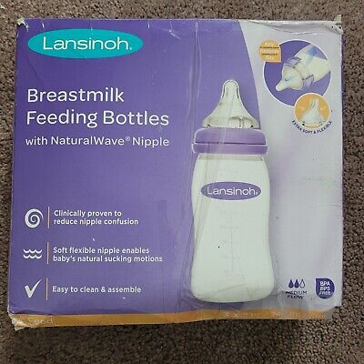 Lansinoh Baby Bottles For Breastfeeding Babies, 8 Ounces, 3 Count - New • 16.99$