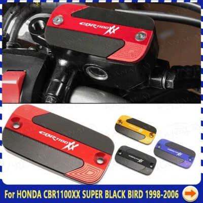 For HONDA CBR1100XX SUPER BLACK BIRD 1998-2006 CNC Brake Fluid Reservoir Cover Foto 1 de 4