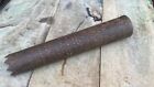 17Th C Rare Old Antique Iron Fine Floral Carved Spear Handle Pipe Museum Piece
