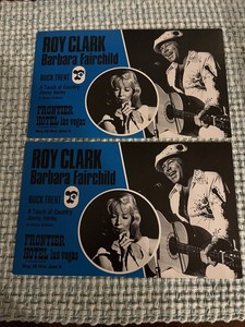 Vintage Frontier Las Vegas Hotel Roy Clark Barbara Fairchild Post Cards Lot Of 2