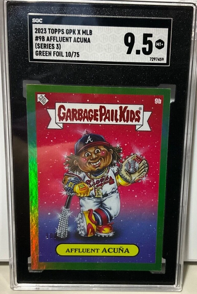 🔥🔥⚾️🔥🔥 2023 Topps GPK X MLB GREEN FOIL /75 AFFLUENT ACUNA  #9B (series 3) - Image 1 of 3