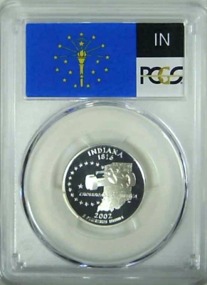 2002-S 25C State Quarter Indiana PCGS PR69 DCAM 90% Silver 23luos0104 - Image 1 of 4