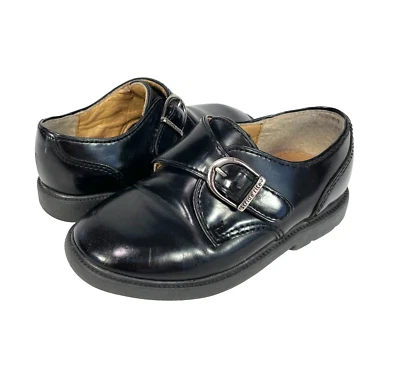 Zapatos de vestir Stride Rite Monk con correa de hebilla de cuero negro talla niños pequeños 9 Foto 1 de 4