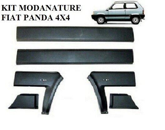 KIT SERIE 6 PZ MODANATURE FASCE PORTA NERE PER FIAT PANDA 4X4 86  03 1986  2003 - Immagine 1 di 1