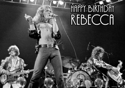 BIGLIETTO AUGURI PERSONALIZZATO LED ZEPPELIN COMPLEANNO QUALSIASI OCCASIONE