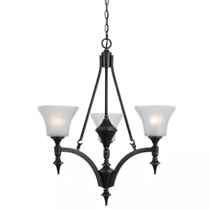 Cal Lighting Rockwood Iron 3 Light Chandelier, Bronze/White, 29" - FX-3541-3 - Picture 1 of 1