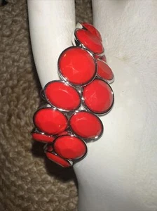 Pulseras elásticas de piedra JCREW apiladas JOMA ROJA RUBÍ usadas juntas separadas 💗230 - Imagen 1 de 6