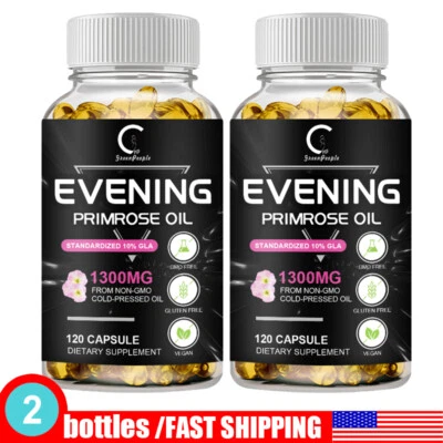 Evening Primrose Oil Capsules 1300MG with GLA -Anti-Aging,Whitening 240 Capsules - Image 1 of 4