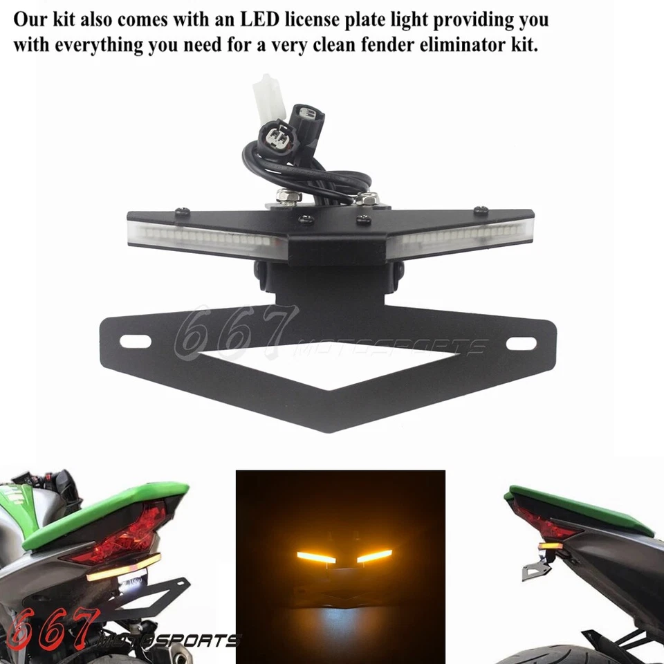 Motorcycle Fender Eliminator w/ Tail Turn Signals For Kawasaki Z1000 2010-2019 - Image 1 of 4