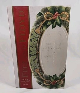 Fitz and Floyd St. Large 17" Holiday Home Green Serving Platter New FREE SHIP - Picture 1 of 4