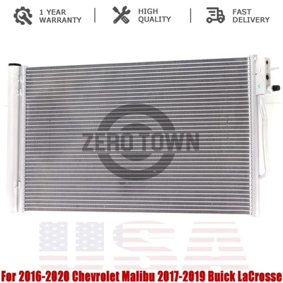 AC Condenser For 2016-2020 Chevrolet Malibu 2017-2019 Buick LaCrosse Aluminum - Image 1 of 4