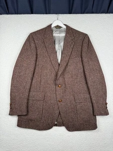 Vintage Land's End Harris Tweed schottische Wolle Blazer braun (P bis P) 22,75" passt XL - Bild 1 von 21