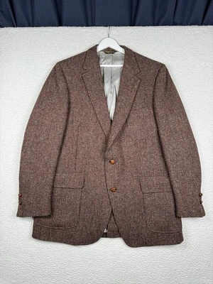 Blazer de lana escocesa Land's End Harris Tweed marrón (P a P) 22,75" de colección para XL Foto 1 de 4