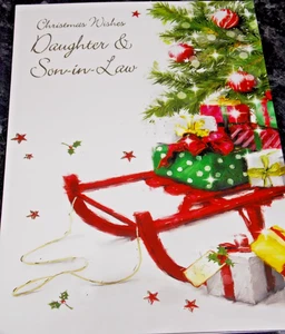 Hija y yerno, tarjeta de Navidad. (R46). - Imagen 1 de 3