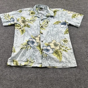 Palm Wave Mens Large Hawaiian Floral Palms Short Sleeve Button Up Casual Shirt - Picture 1 of 7