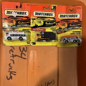 3 Matchbox 1996 garbage truck extending ladder truck auxiliary power truck Lot - Picture 1 of 4